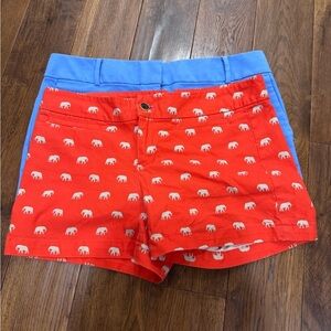 Set of 2 shorts Orange elephant Print & blue Women's Shorts